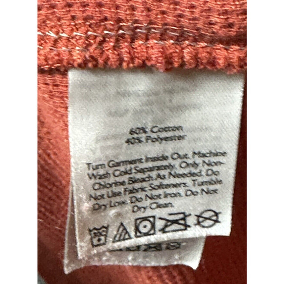 Eddie Bauer Sweater Mens 2XL Orange Cotton Thermal Long Sleeve Crew Neck Logo - Picture 5 of 8